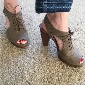 Madewell platform canvas bootie sandals